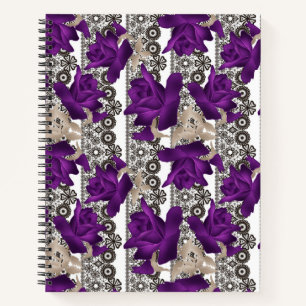Retro, violette Rosen Notizbuch