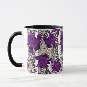 Retro, violette Rosen Tasse