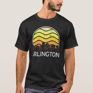 Retro Virginia Arlington Visitenkarten Skyline Vin T-Shirt