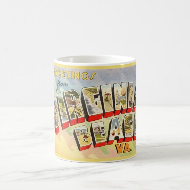 Retro Virginia Beach Greetings Tasse (Mittel)