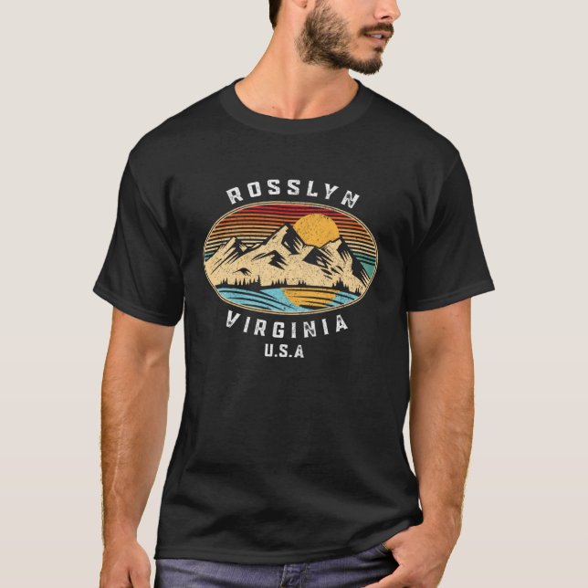 Retro Virginia Mountain Sunset River Souvenir Ross T-Shirt (Vorderseite)