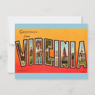 Retro Virginia Postcard Postkarte