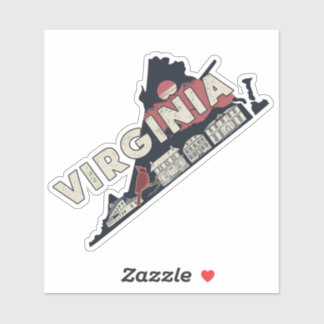 Retro Virginia Staat Sticker