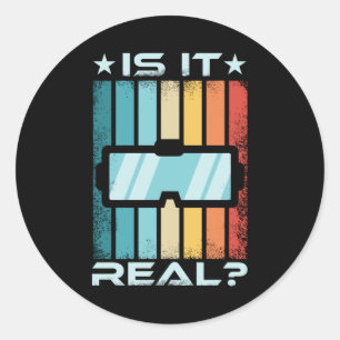 Retro Virtual Reality VR Gaming-Geschenk Runder Aufkleber