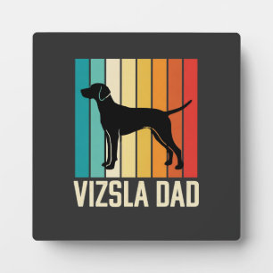 Retro Vizsla Vater Hund Silhouette Fotoplatte