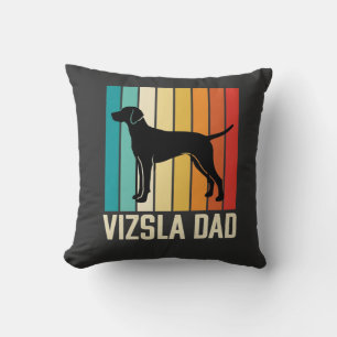 Retro Vizsla Vater Hund Silhouette Kissen