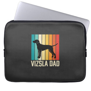 Retro Vizsla Vater Hund Silhouette Laptopschutzhülle