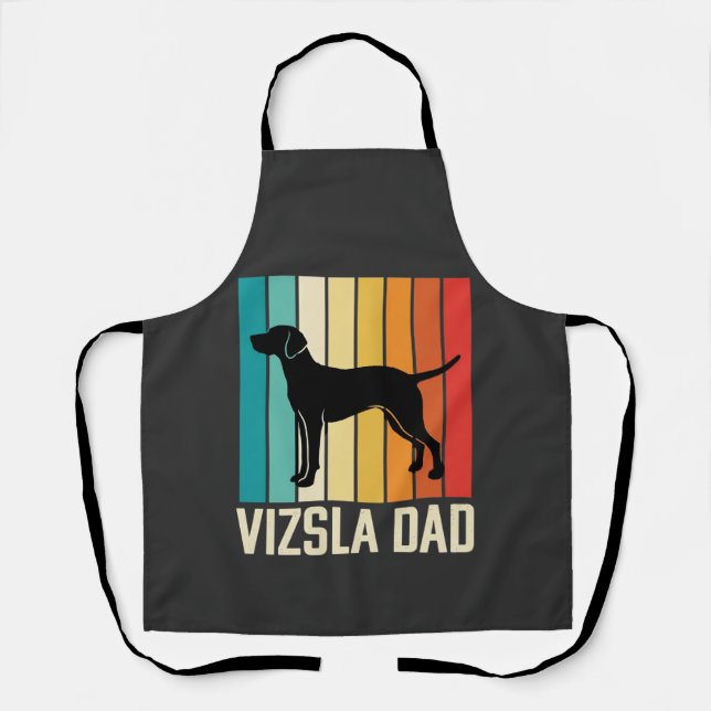 Retro Vizsla Vater Hund Silhouette Schürze (Vorderseite)