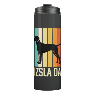 Retro Vizsla Vater Hund Silhouette Thermosbecher