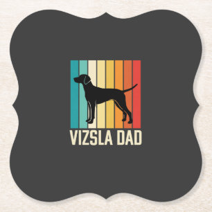 Retro Vizsla Vater Hund Silhouette Untersetzer