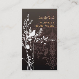 Retro-Vogel auf Zweig + Schokolade Visitenkarte