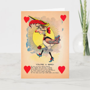 Retro-Vogel-Essig-Valentinstag-Karte Feiertagskarte