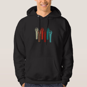 Retro-Vokalmikrofone Musik Sänger Orchester Ich Hoodie