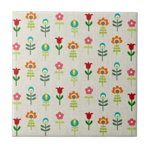 Retro-Volksblumenmuster Fliese