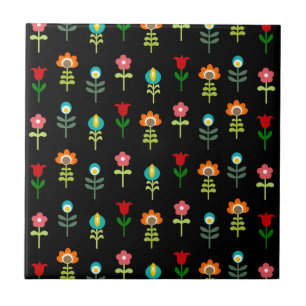 Retro Volksblumenmuster Fliese