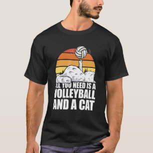 Retro Volleyball Feline Vball Strand Vintage Voll T-Shirt