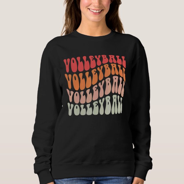 Retro Volleyball For Teen Girls Volley Ball Player Sweatshirt (Vorderseite)