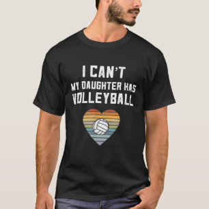 Retro Volleyball Mama ich kann meine Tochter hat V T-Shirt