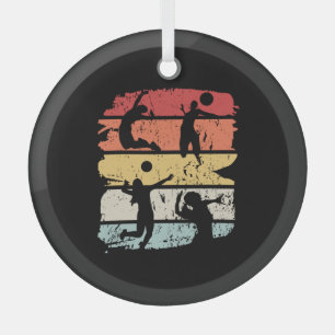 Retro Volleyballspieler Ornament Aus Glas