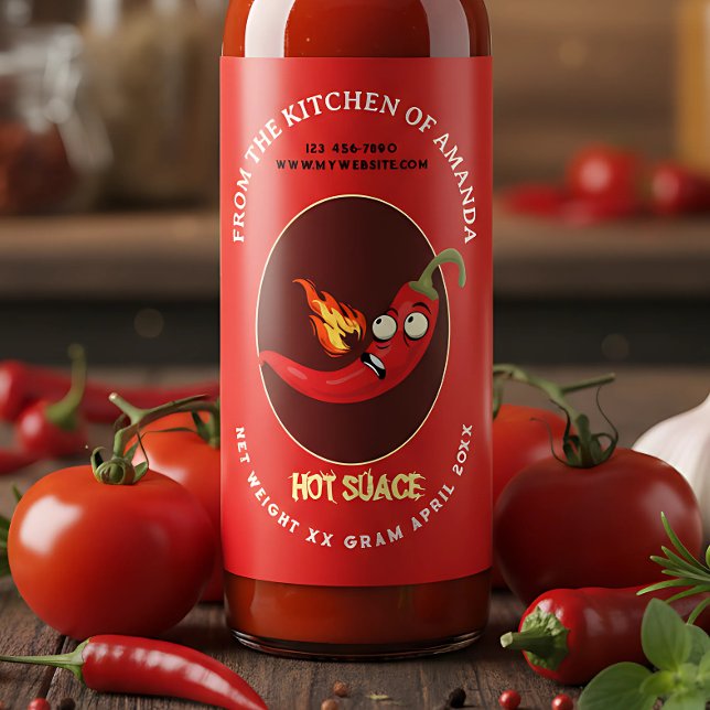 Retro-Vorlage für selbstgemachte Hot-Sauce-Etikett Weinetikett (Von Creator hochgeladen)