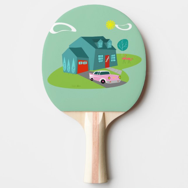 Retro Vorurban House Ping Pong Paddle Tischtennis Schläger (Vorderseite)