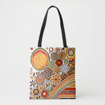 Retro-Waben-Tasche | Bienen-Design