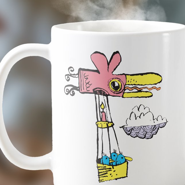 Retro Wacky Bird Hot Air Ballon Kaffeetasse (Von Creator hochgeladen)