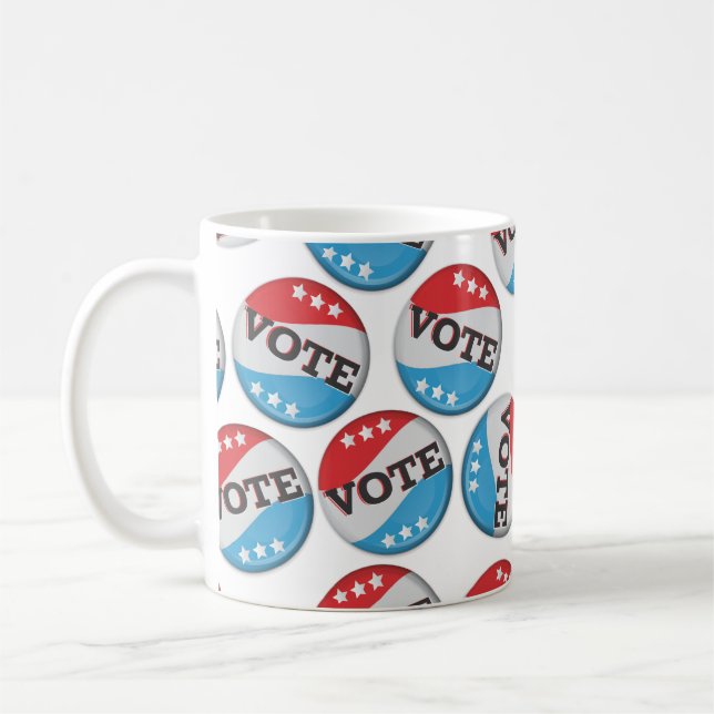Retro-Wahlabzeichen Kaffeetasse (Links)