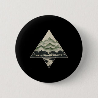 Retro-Wald-Bäume-Wildtiere-Natur-Vintage Button