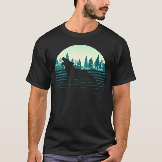 Retro-Waldbäume im Freien Tier der Natur T-Shirt (Vorderseite)