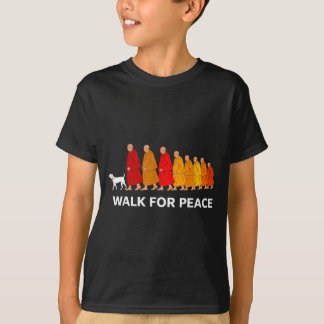 Retro walk for peace monks with aloka dog T-Shirt