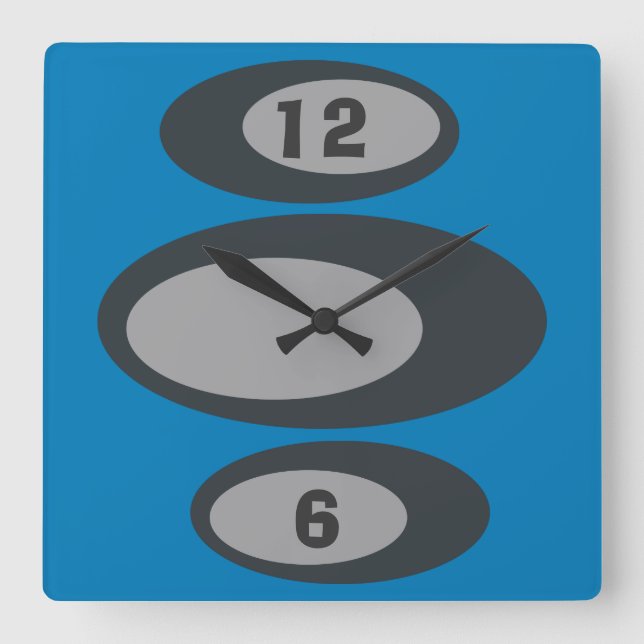 Retro Wall Clock - veränderbare Hintergrundfarbe! Quadratische Wanduhr (Vorderseite)