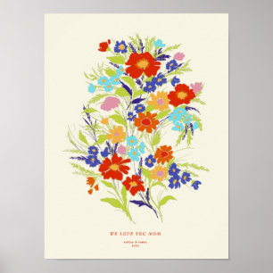 Retro Wallpaper Wildflower Poster