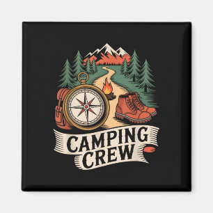 Retro-Wander-Camping-Crew Outdoor-Teamleiter Magnet