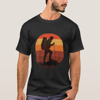 Retro-Wander-Sport Schwarz T-Shirt im Vintage-Stil