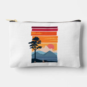 Retro-Wanderlust-Sonnenuntergang-Berg-Naturschönhe Zubehörtasche