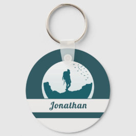 Retro Wandern Camping Landschaft Individuelle Name Schlüsselanhänger