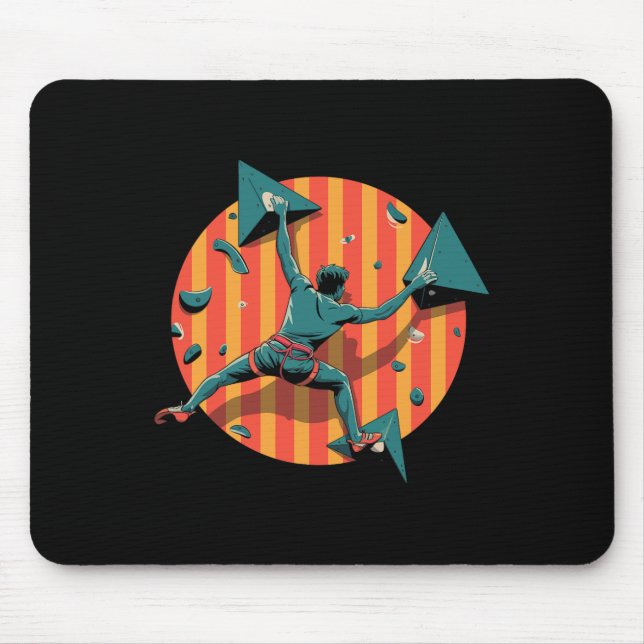Retro-Wandkletterer Indoor-Boulder-Sport-Geschenke Mousepad (Vorne)