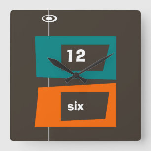 Retro Wanduhr - veränderbare Hintergrund-Farbe!