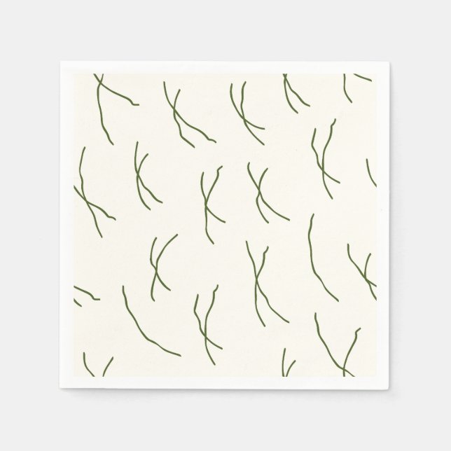 Retro Warm Abstract Dashes | Cream White Serviette (Vorderseite)