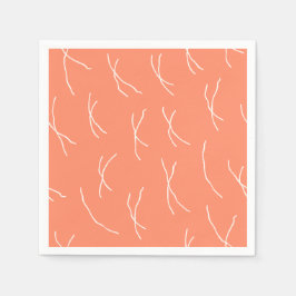 Retro Warm Abstract Dashes | Salmon Pink Serviette
