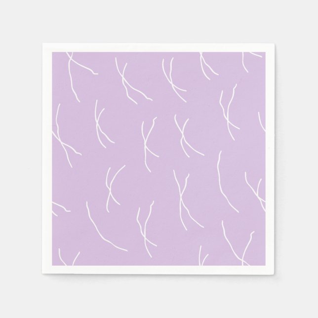 Retro Warm Abstract Dashes | Soft Lilac Serviette (Vorderseite)