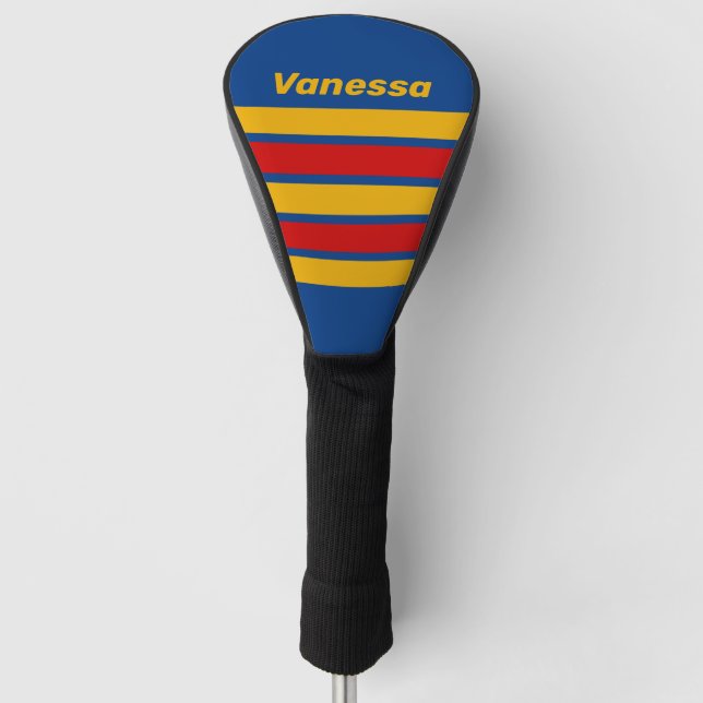Retro Warmhearted Across Striping with Name Golf Headcover (Vorderseite)