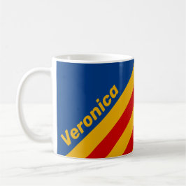 Retro Warmhearted Stripes with Name Kaffeetasse