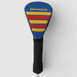 Retro Warmherzig Über Streifen mit Namen Golf Headcover