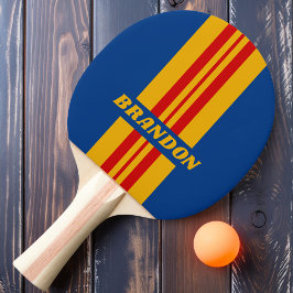 Retro Warmherzige Kundgebung Streifen mit Namen Tischtennis Schläger