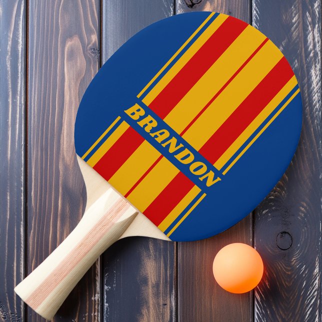 Retro Warmherzige Tafelstreifen mit Namen Tischtennis Schläger (Von Creator hochgeladen)