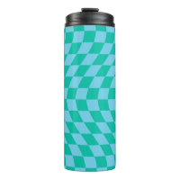 Retro-Warppastellblauer Karo geprüft