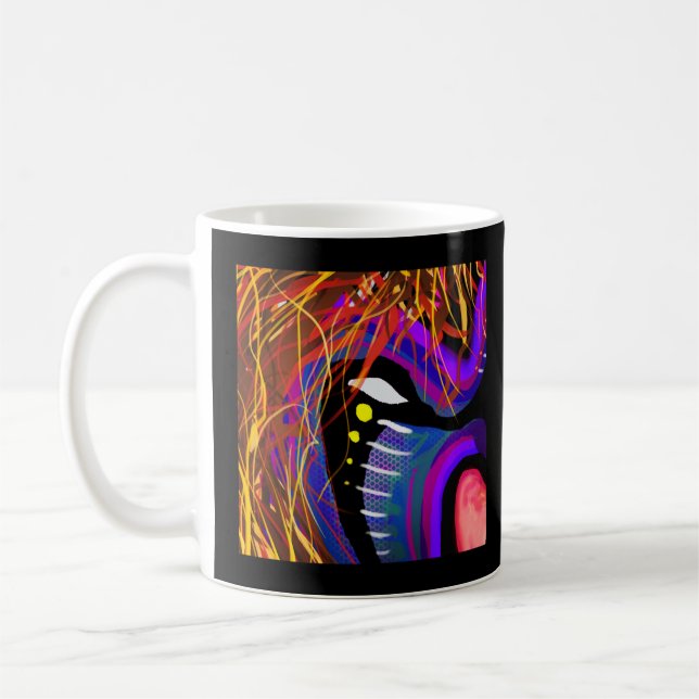 Retro Warrior Abstrakt Vintag Kaffeetasse (Links)