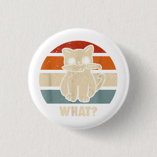Retro Was Katze Messer Miauen Kätzchen Lustige Kat Button